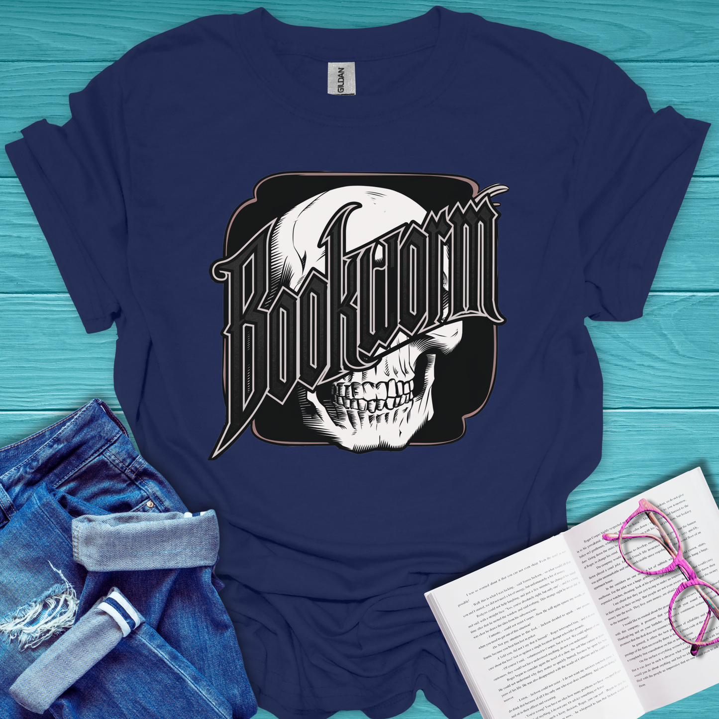 Bookworm Skull T-Shirt