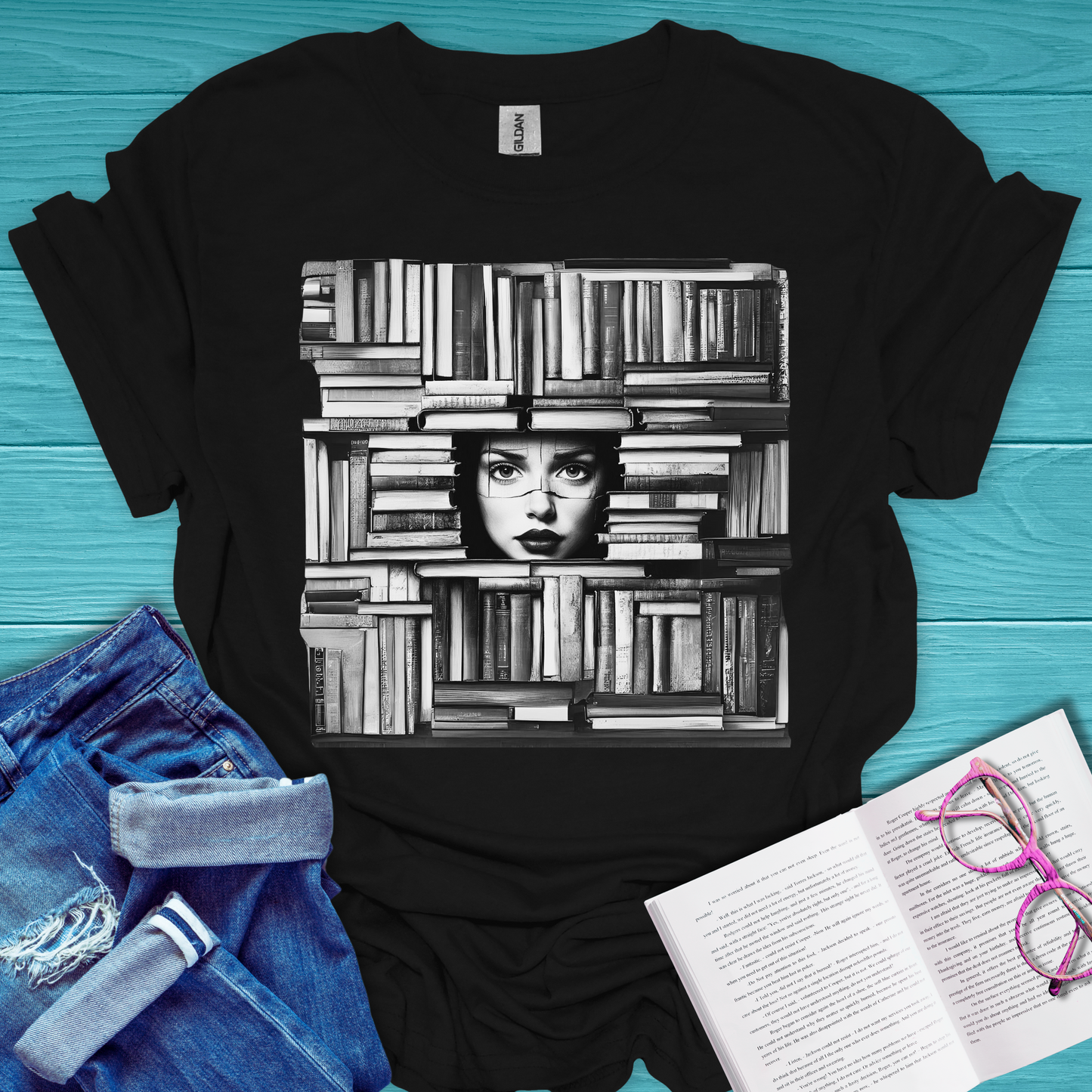 Bookcase Face T-Shirt