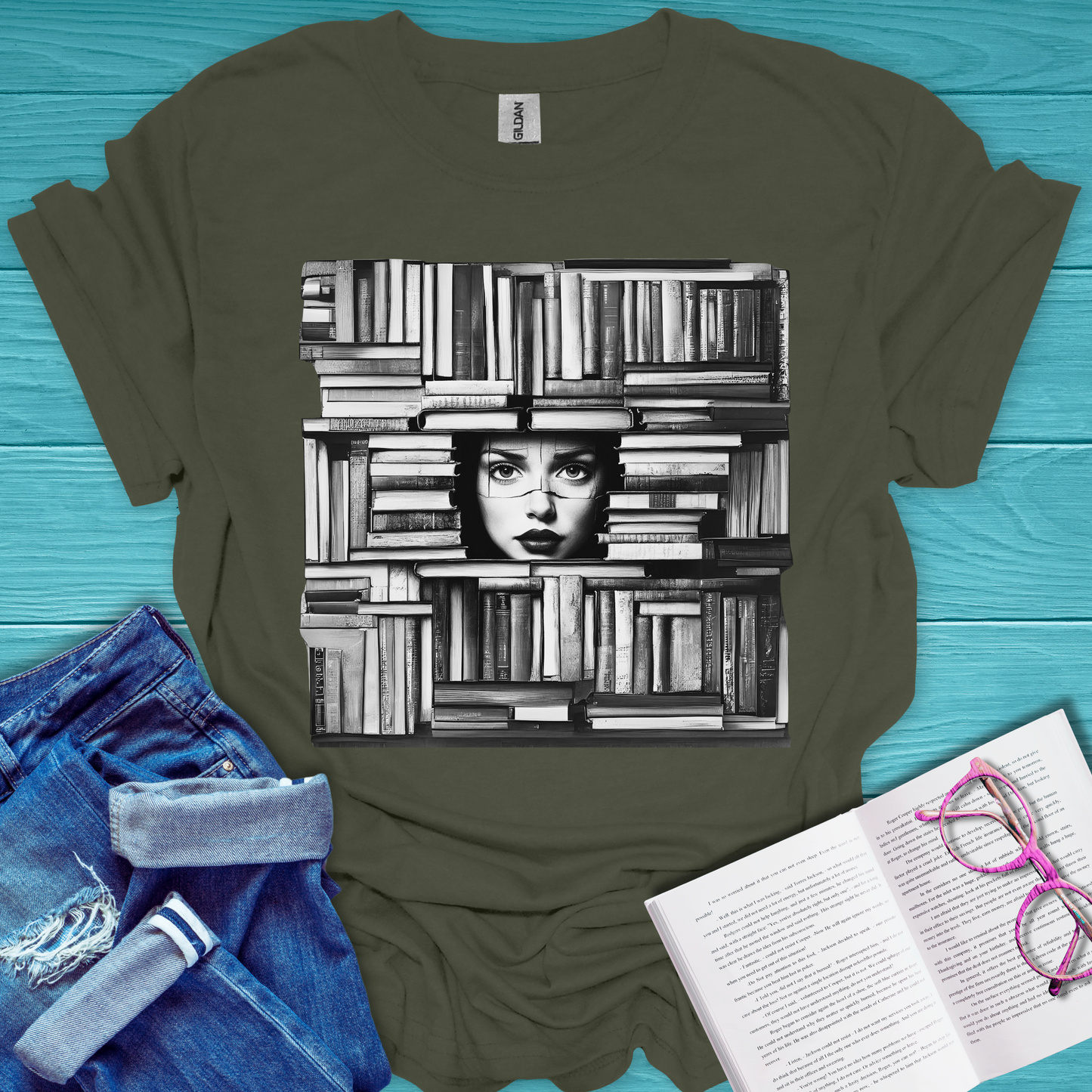 Bookcase Face T-Shirt