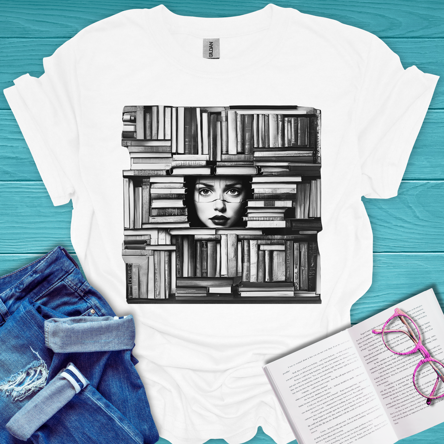 Bookcase Face T-Shirt