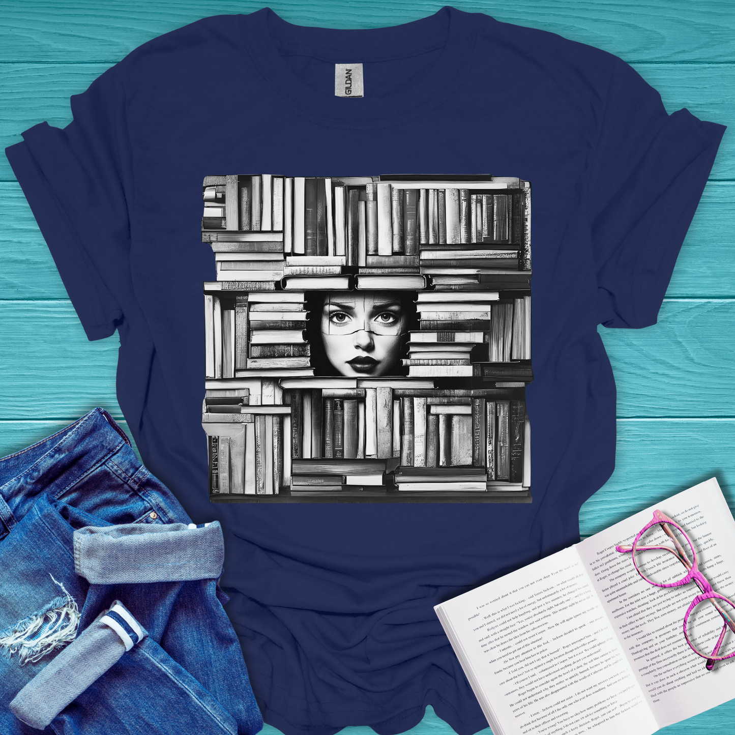 Bookcase Face T-Shirt