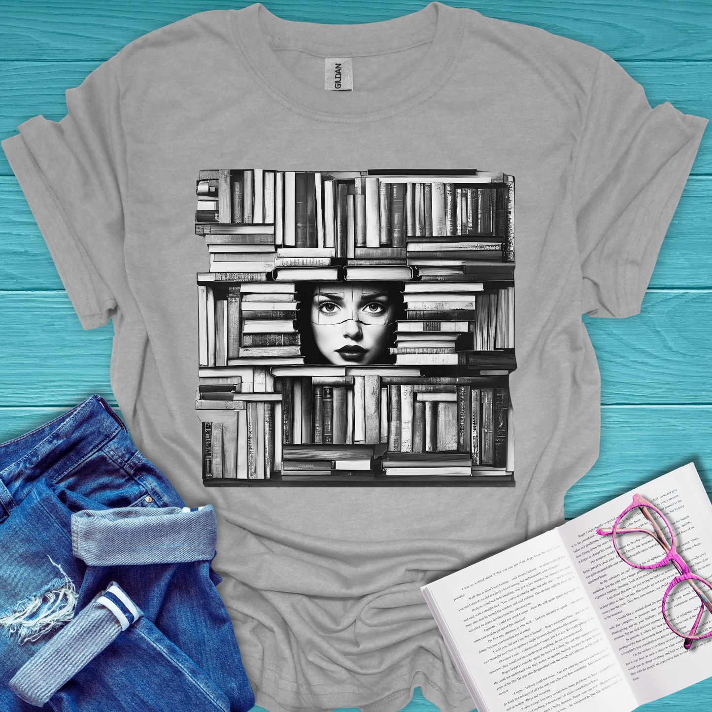 Bookcase Face T-Shirt