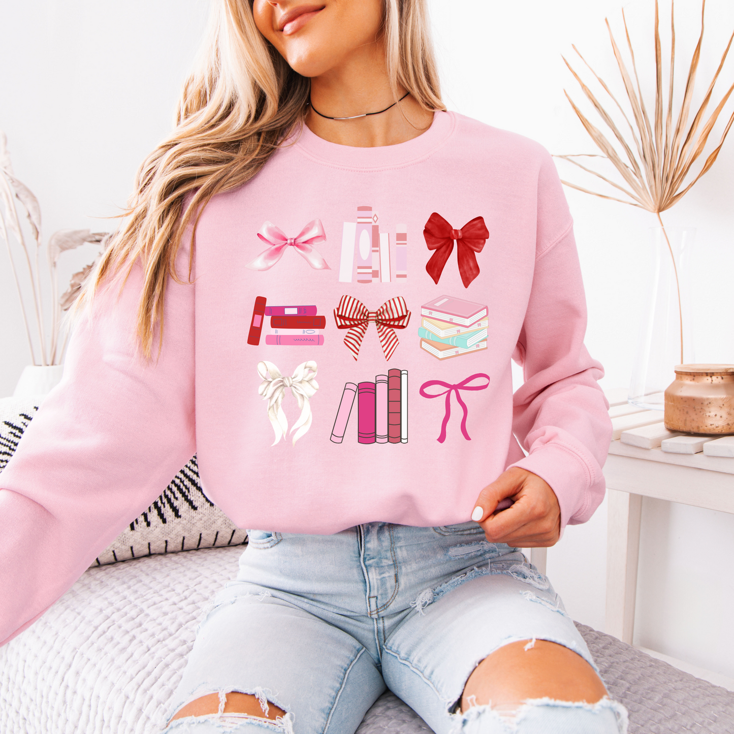 Coquette & Books Pink Sweatshirt