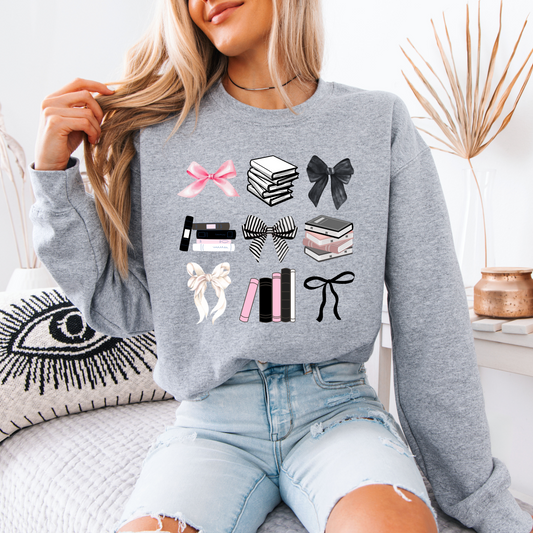 Coquette & Books Grey Sweatshirt