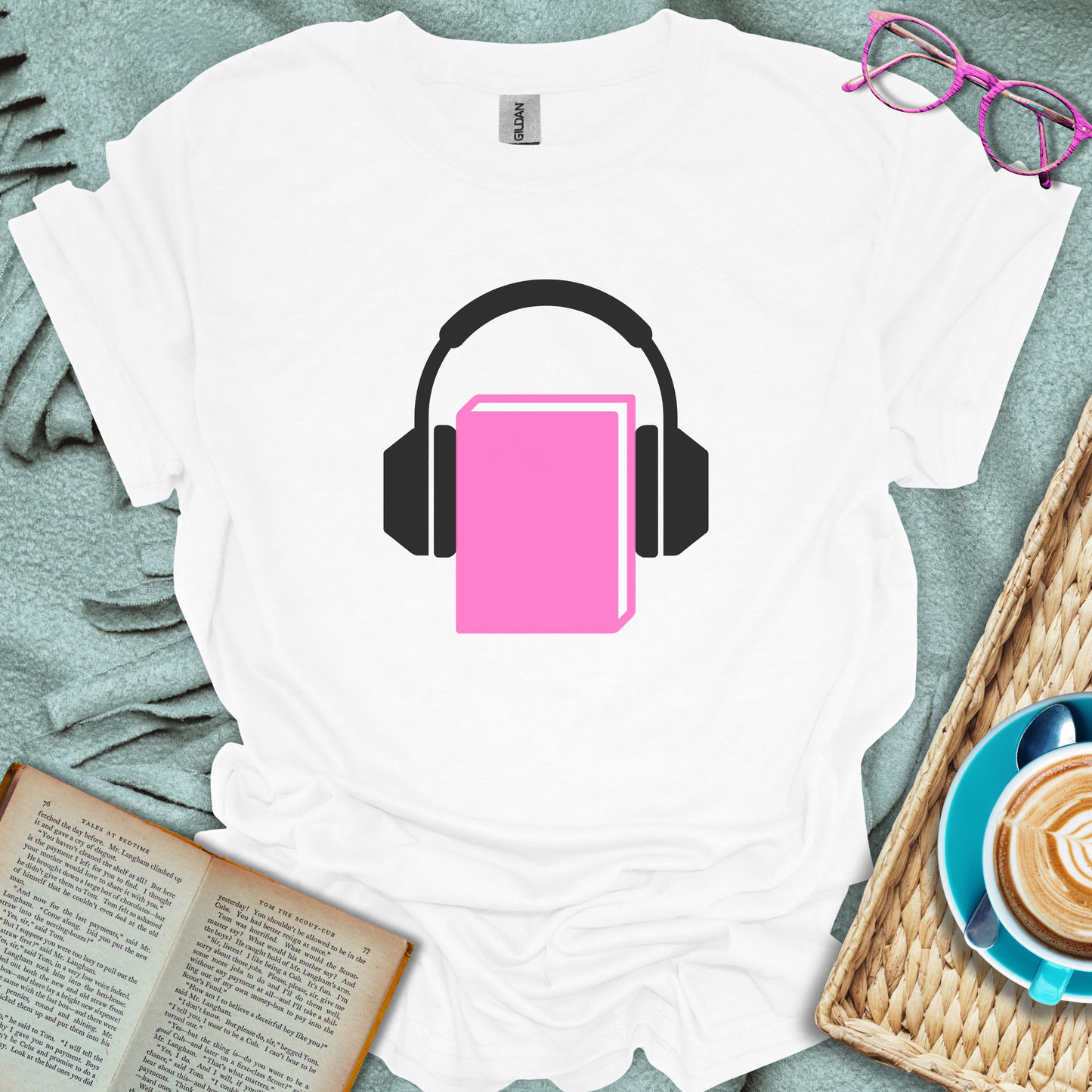 Book Headphones T-Shirt