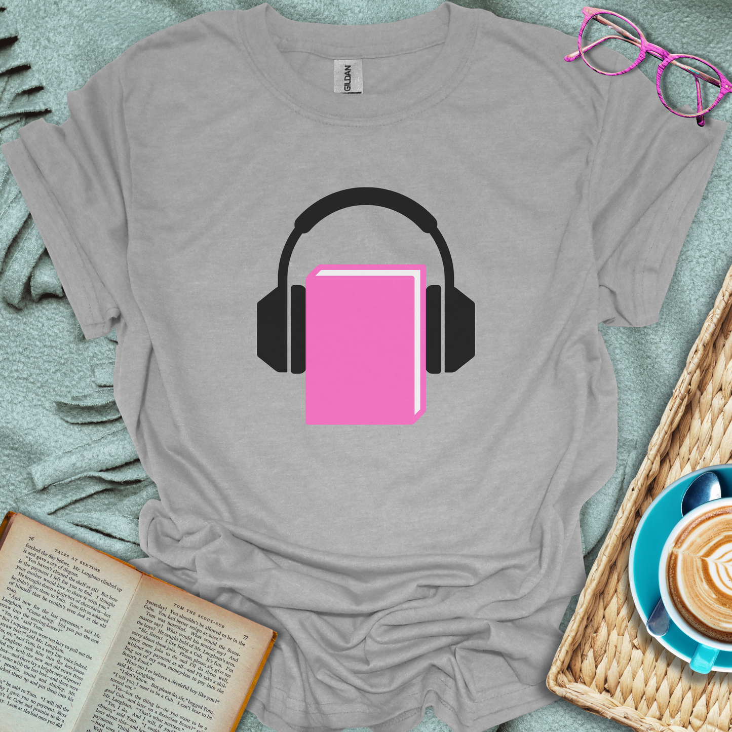 Book Headphones T-Shirt