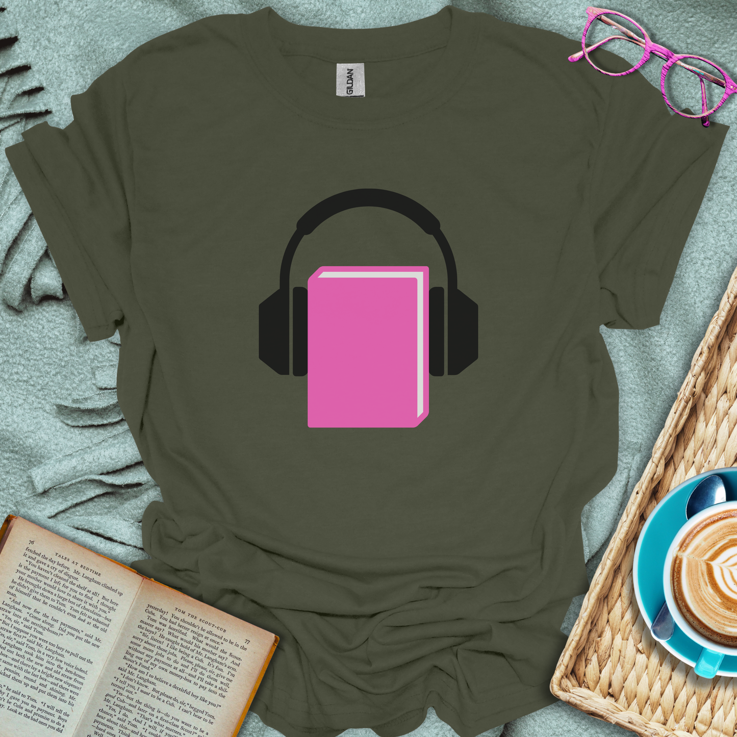 Book Headphones T-Shirt