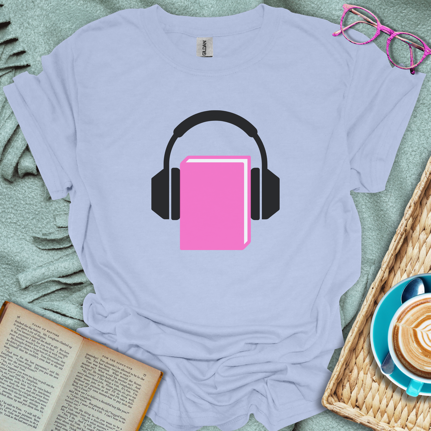 Book Headphones T-Shirt