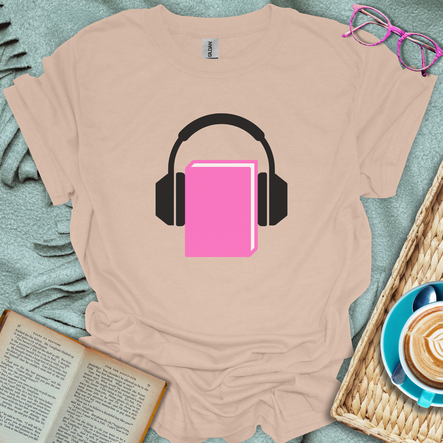 Book Headphones T-Shirt